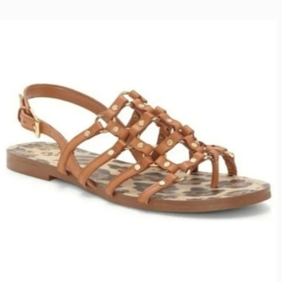 Vince Camuto richintie tan caged leather sandals - Picture 1 of 10
